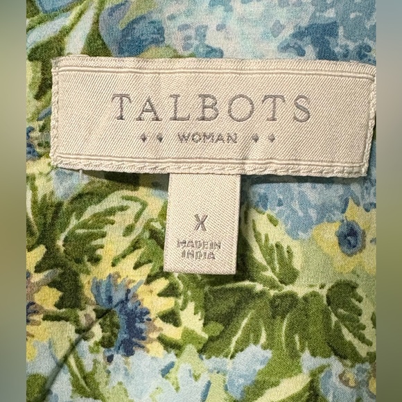 Talbots Blue and Green Patterned Button Down Shirt - Picture 2 of 4